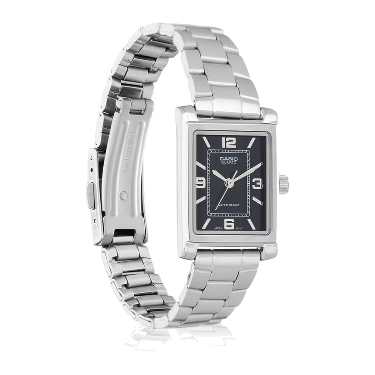 Casio Womens Black Analogue Metal Strap Watch -