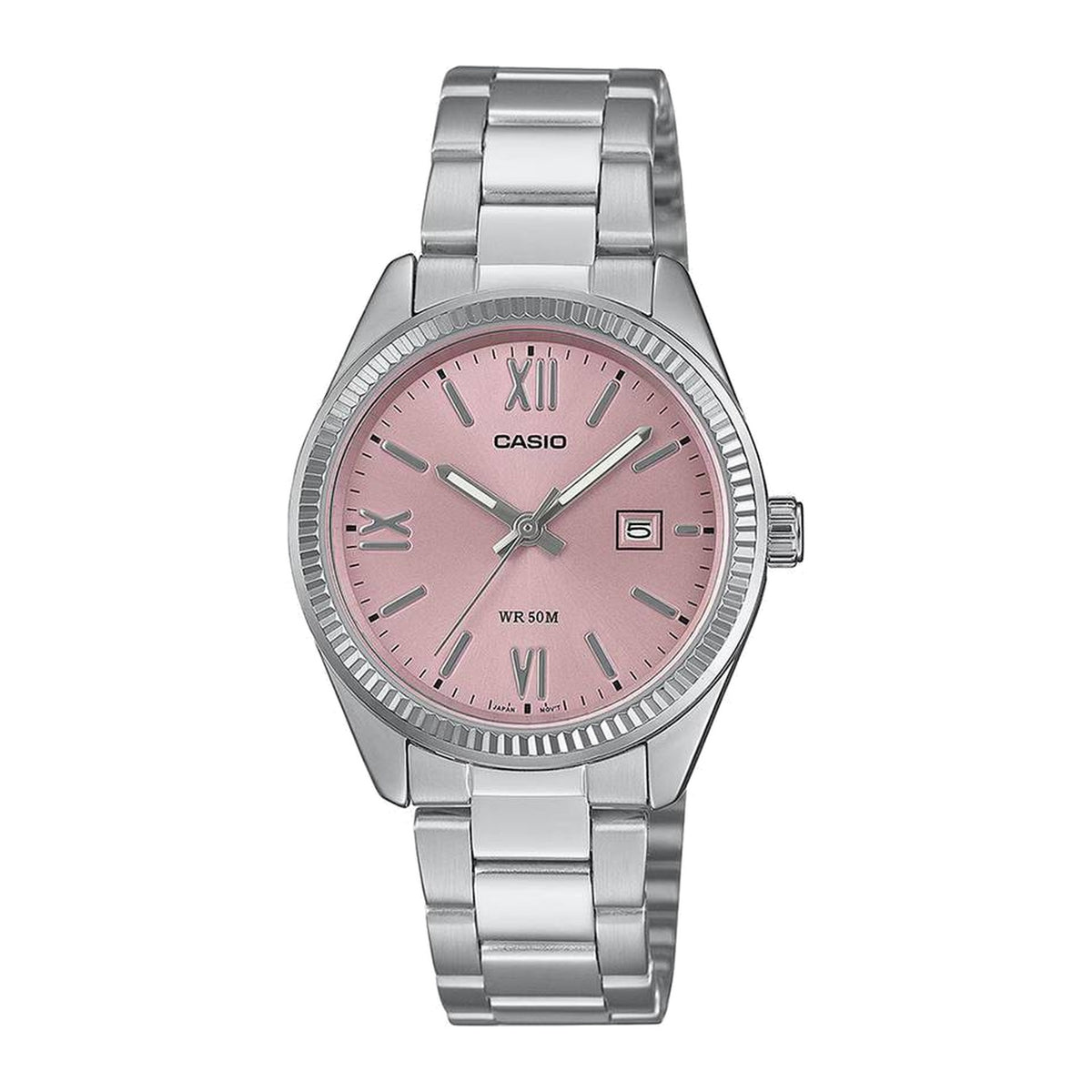 Casio Womens Silver Analogue Metal Strap Watch