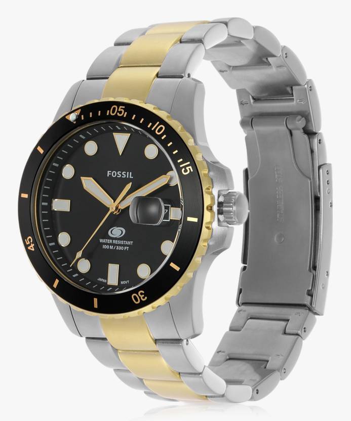 Fossil Men's Blue Dive Silver Stainless Steel Watch - FS6031