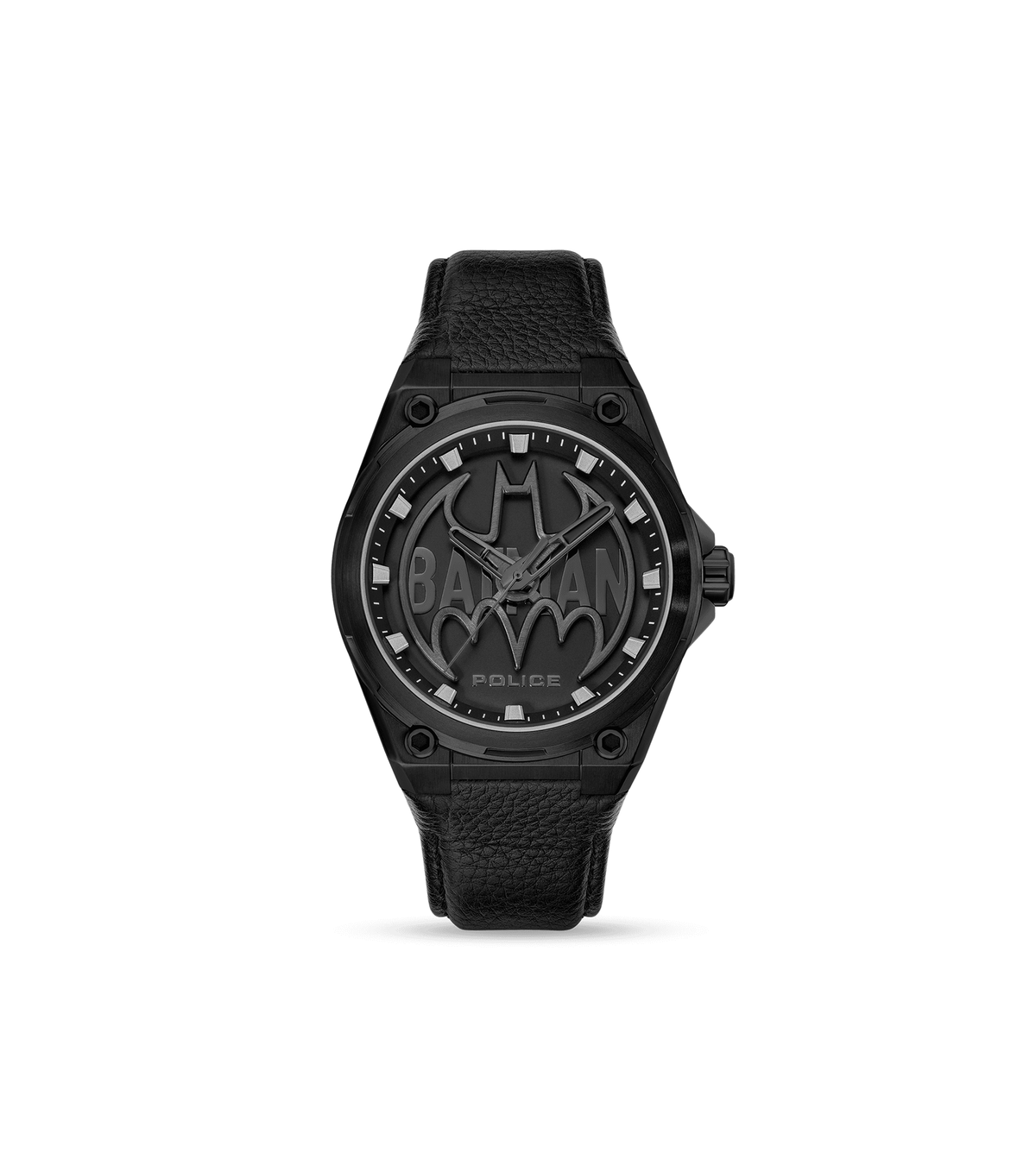 Police Mens Black Leather Watch-PEWGA0090005