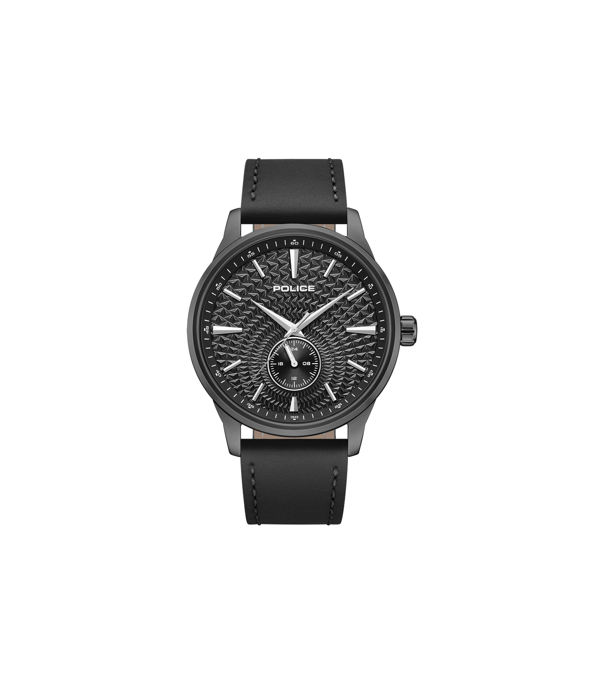 Police Mens Black Leather Watch-PEWGF0093603