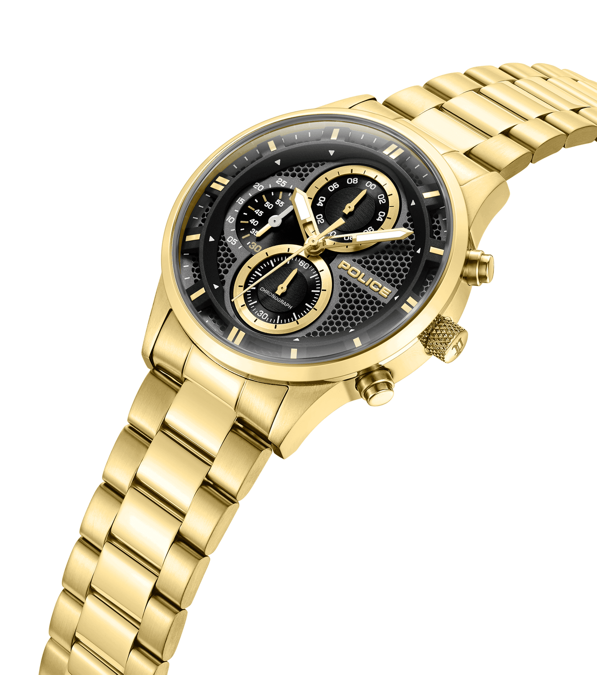 Police Mens Gold Stainless steel Watch-PEWGK0092503