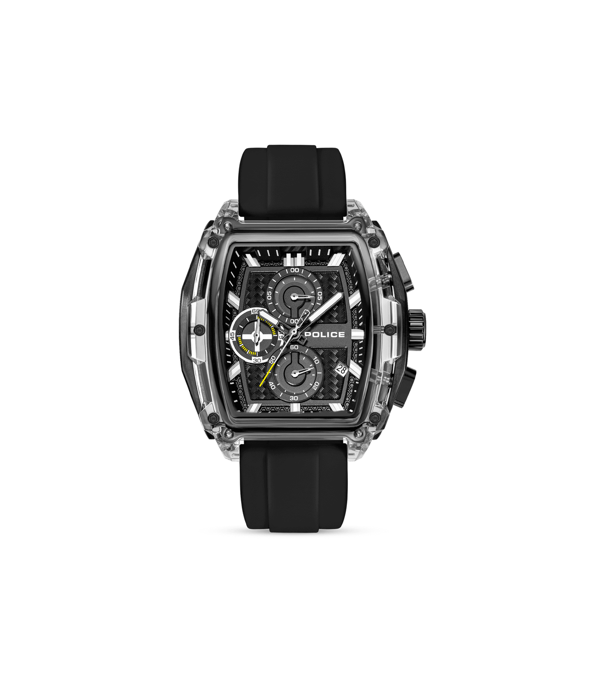 Police Mens Black Rubber Watch-PEWGO00778X2