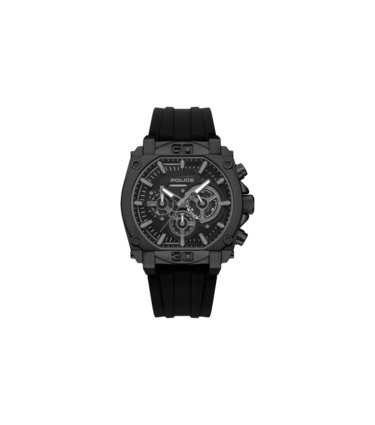 Police Mens Black Rubber Watch-PEWGO0092901