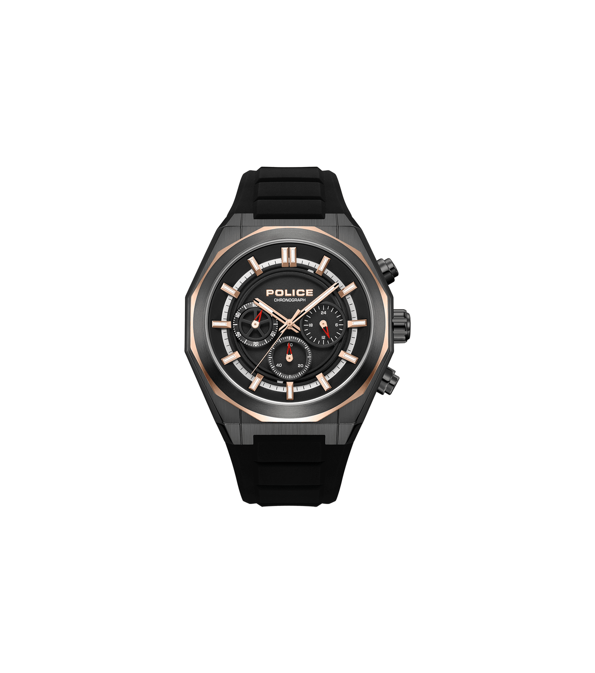 Police Mens Black Rubber Watch-PEWGO0093701
