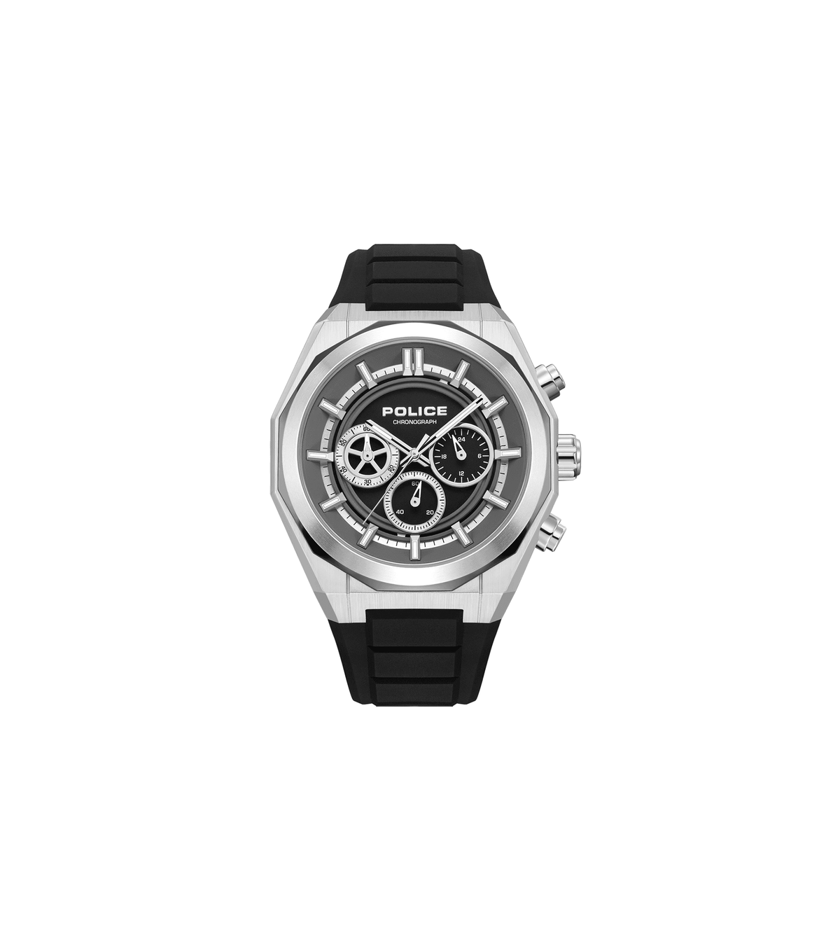 Police Mens Black Rubber Watch-PEWGO0093702