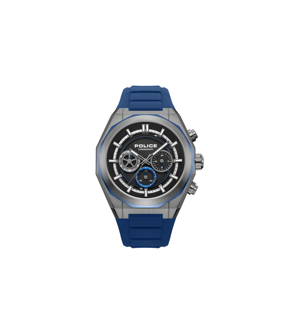 Police Mens Blue Rubber Watch-PEWGO0093703