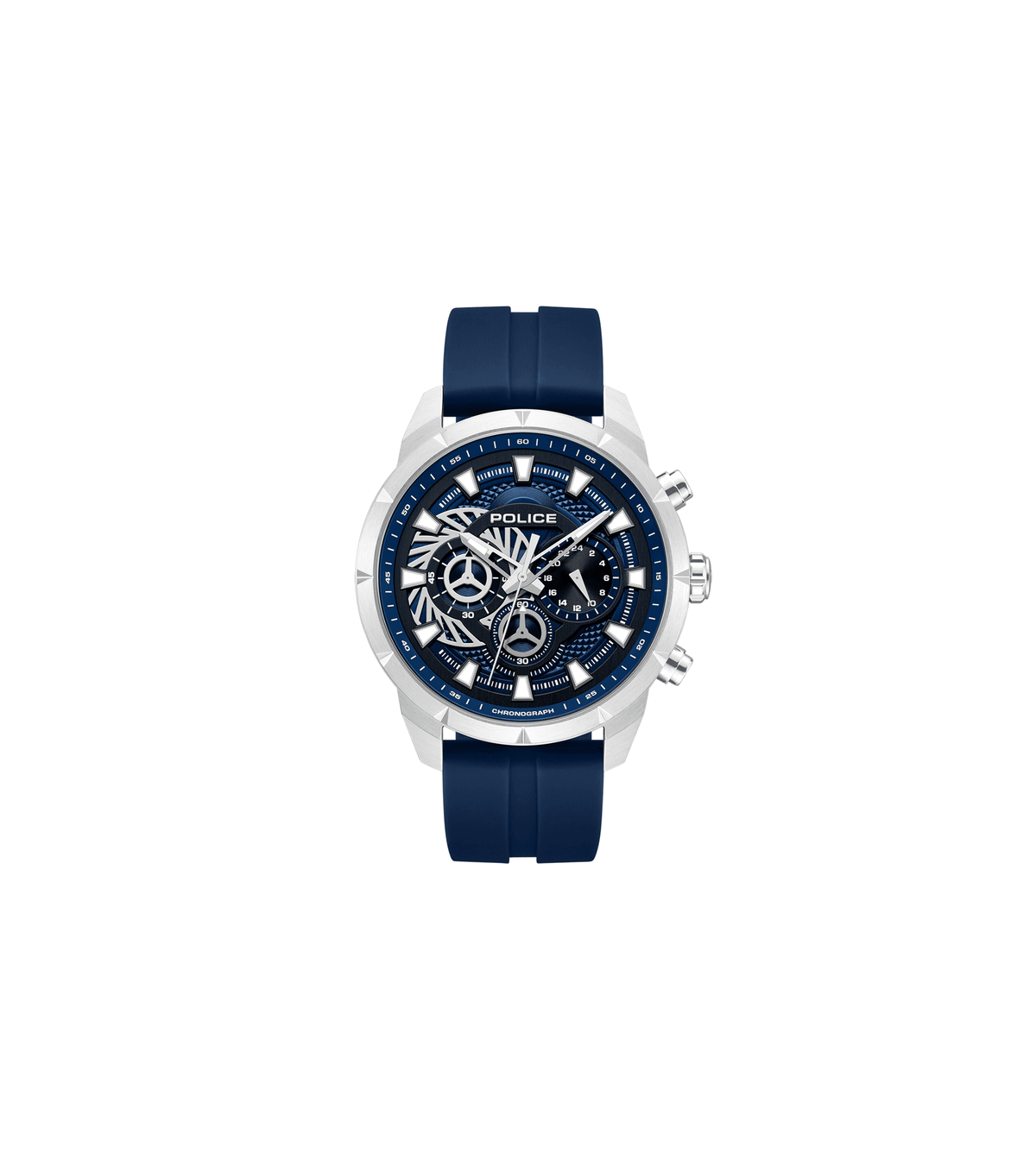 Police Mens Blue Rubber Watch-PEWGQ0092702