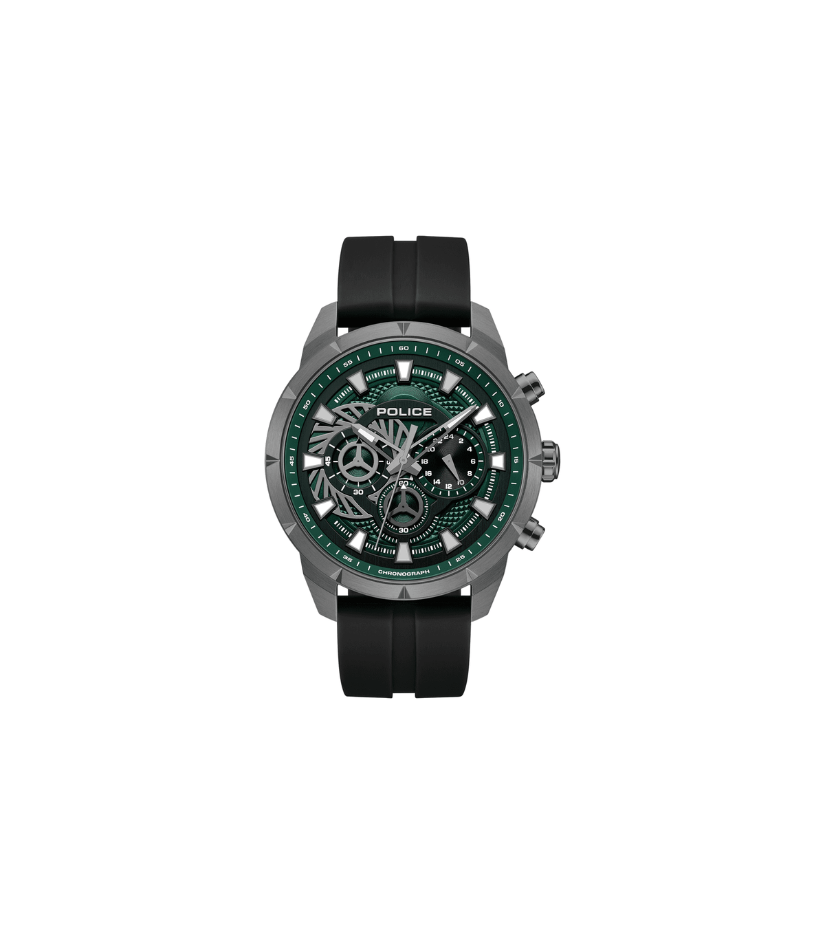 Police Mens Black Rubber Watch-PEWGQ0092703