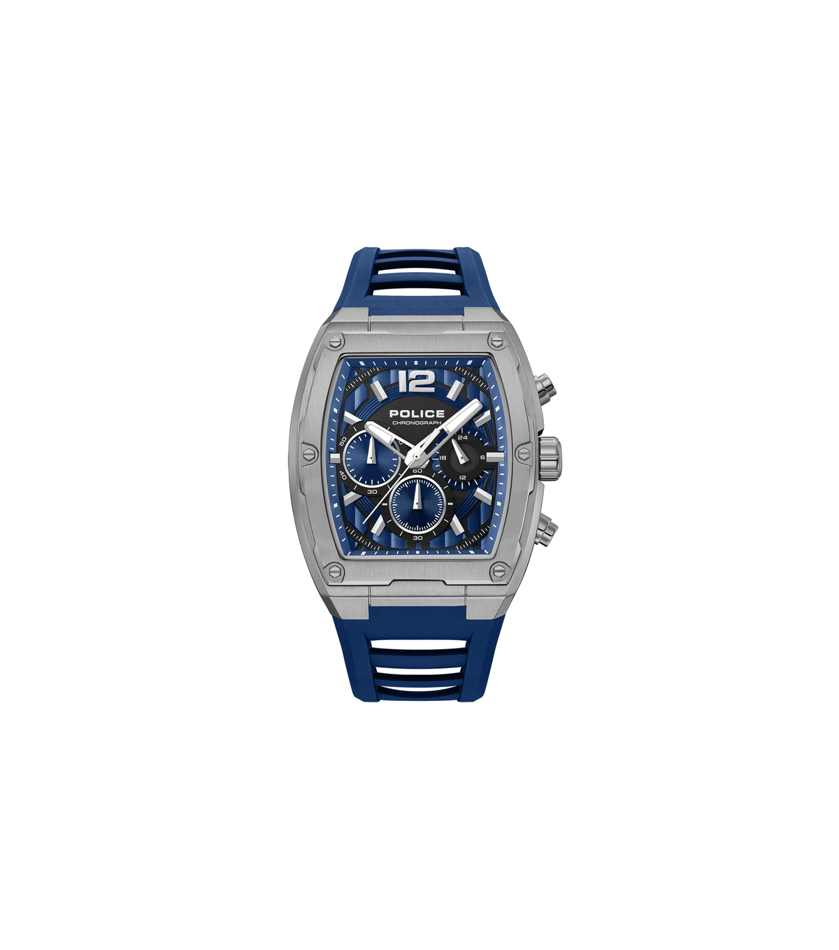 Police Mens Blue Rubber Watch-PEWGQ0092802