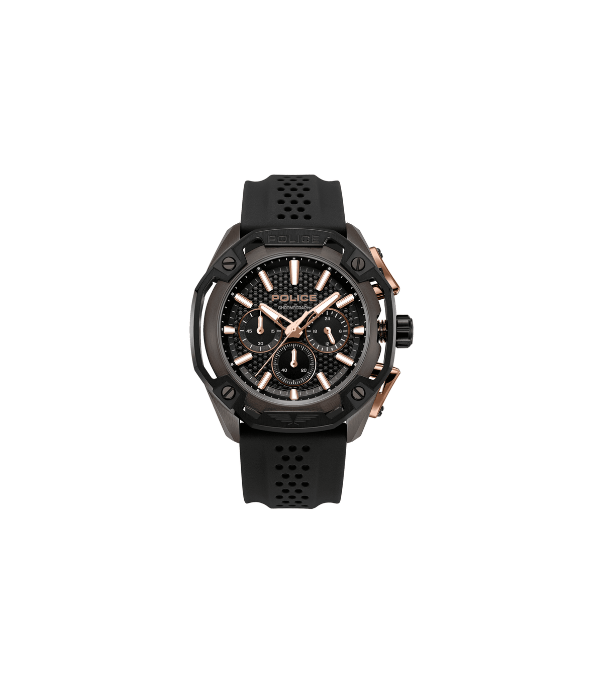 Police Mens Black Rubber Watch-PEWGQ0093201