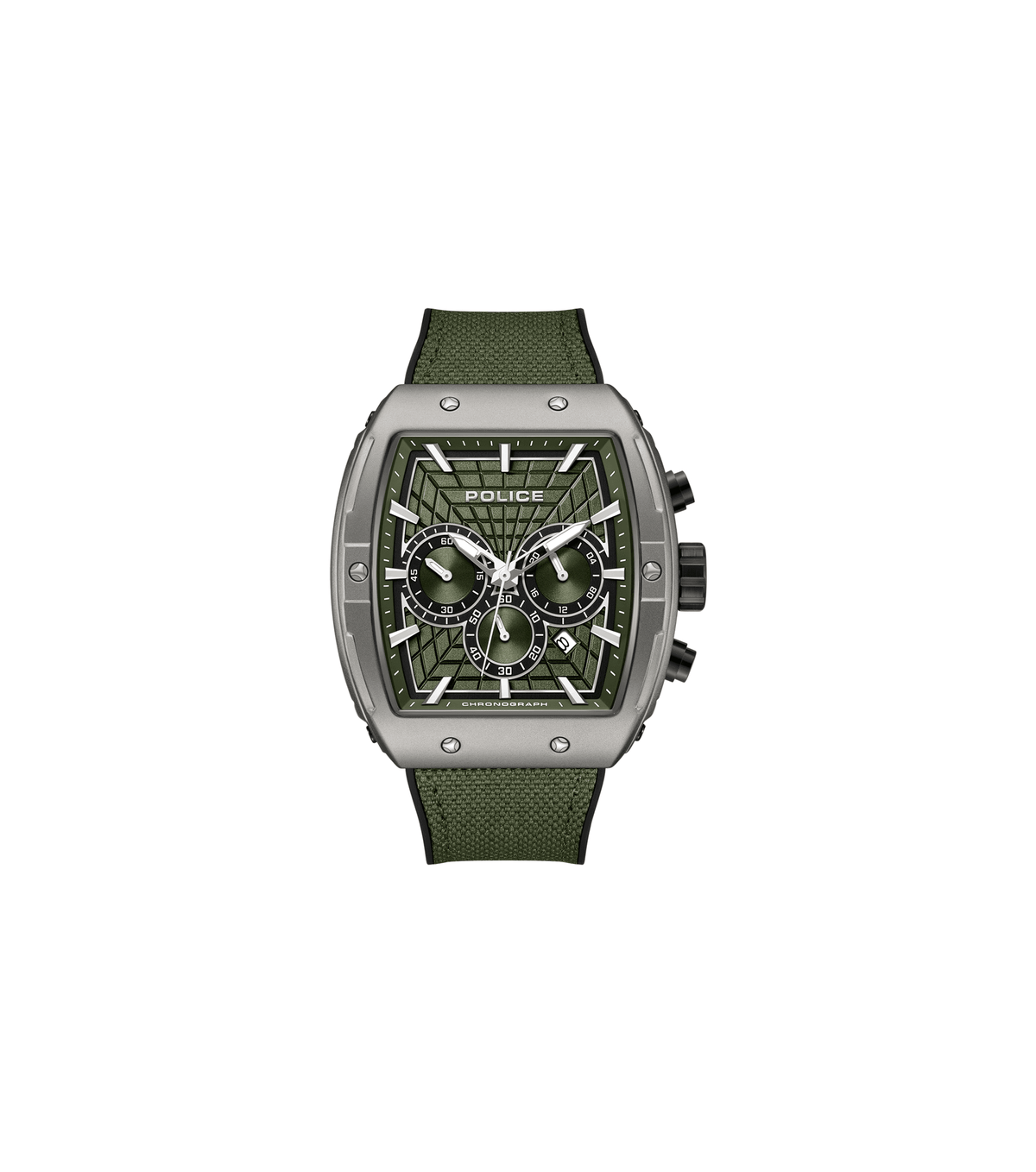 Police Mens Green Rubber Watch-PEWGQ0093401
