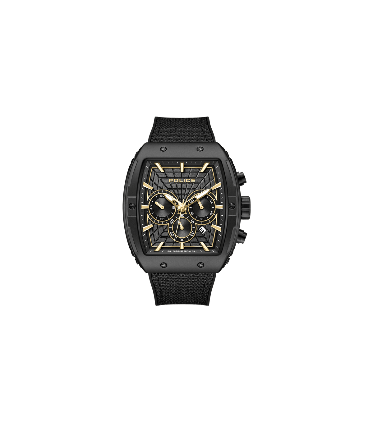 Police Mens Black Rubber Watch-PEWGQ0093402