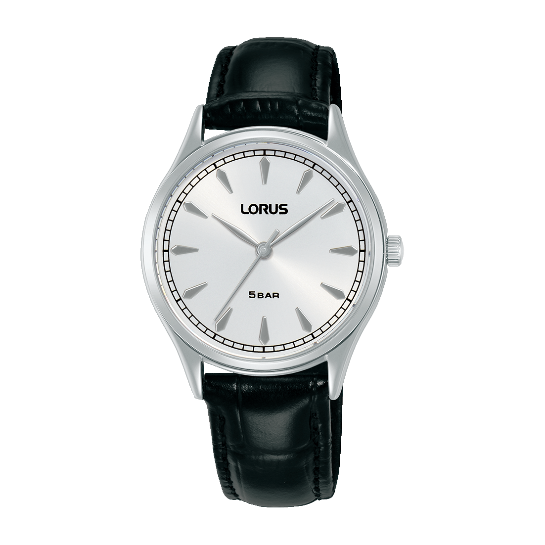 Lorus - Women Black Leather Strap Watch - RG297YX9