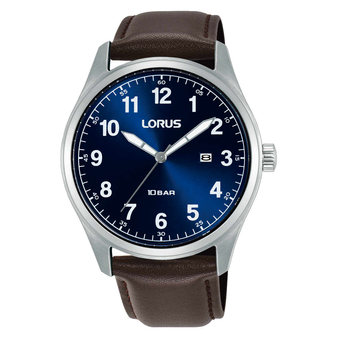 Lorus - Men Brown Leather Strap Watch - RH977SX9