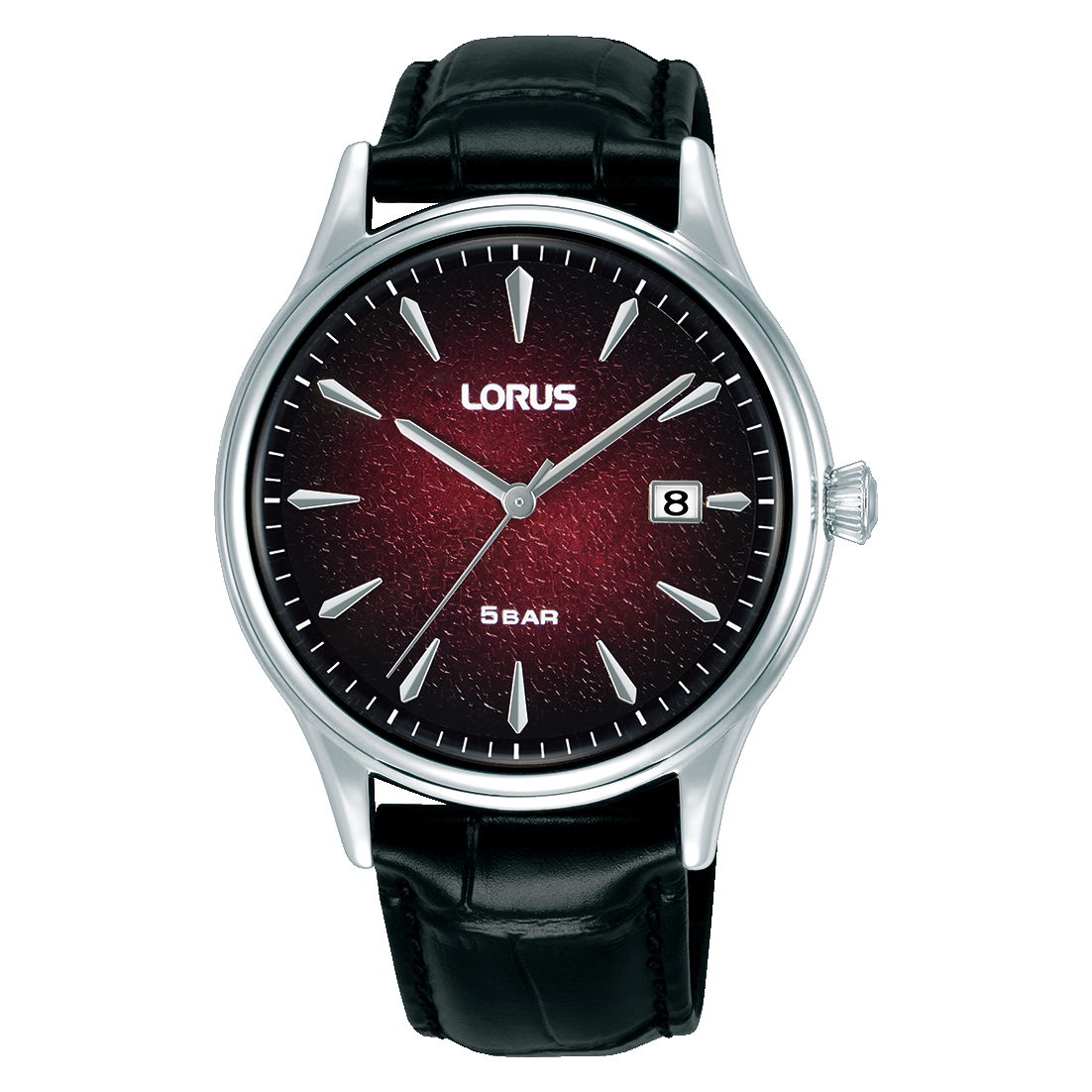 Lorus - Men Black Leather Strap Watch - RS901EX9
