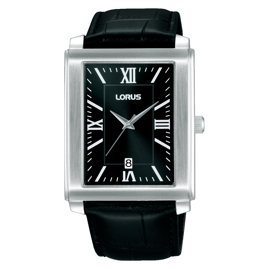 Lorus - Men Black Leather Strap Watch - RS989DX9
