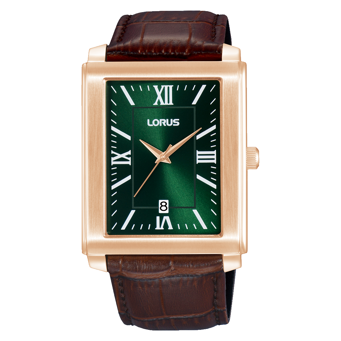 Lorus - Men Brown Leather Strap Watch - RS990DX9