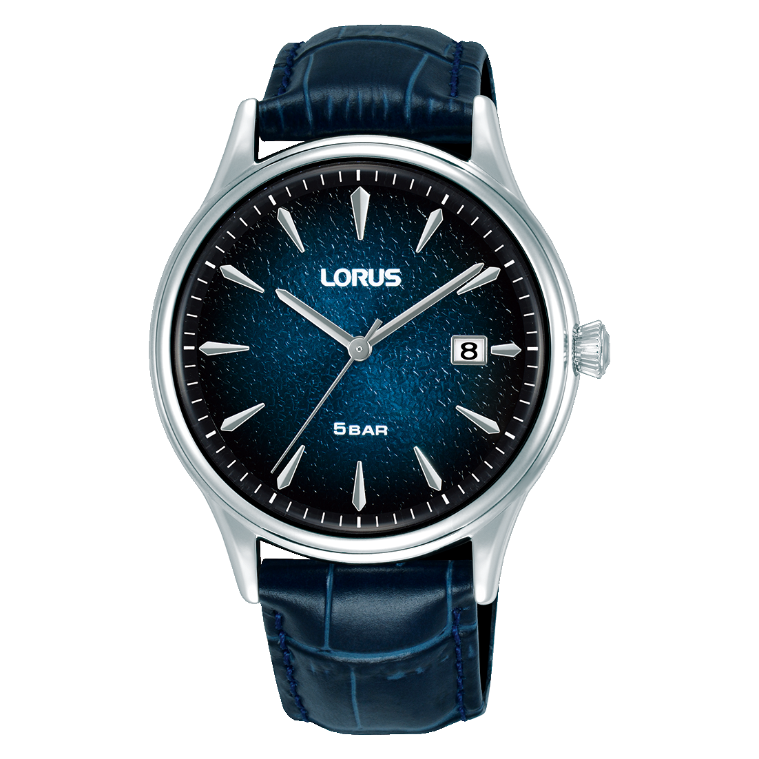 Lorus - Men Blue Leather Strap Watch - RS995DX9