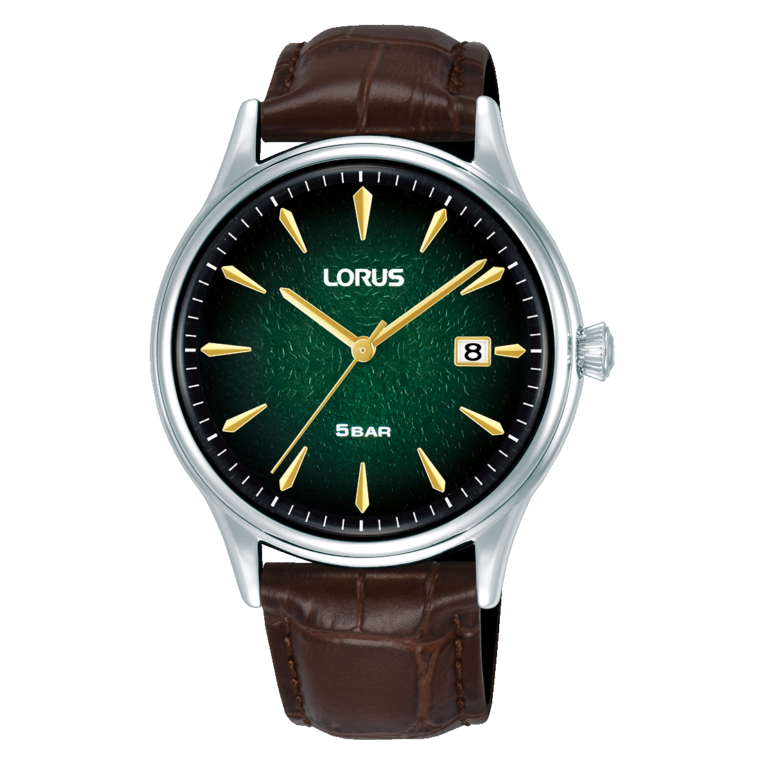 Lorus - Men Brown Leather Strap Watch - RS997DX9