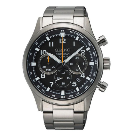 Seiko Men's Sport Chronograph SSB447P1-Black Dial, Sapphire, 100M WR