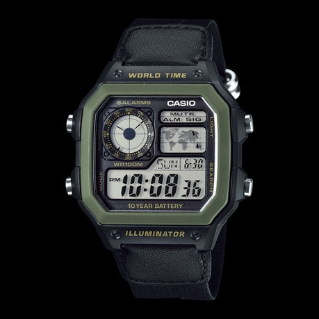 Casio AE-1200WHB-1BVDF "Casio Royale" Tactical Watch - 100m - Black Strap
