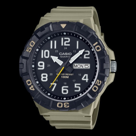 Casio MRW-210H-5AVDF-Oversized 52mm Sand Beige Watch-100M Water Resistant