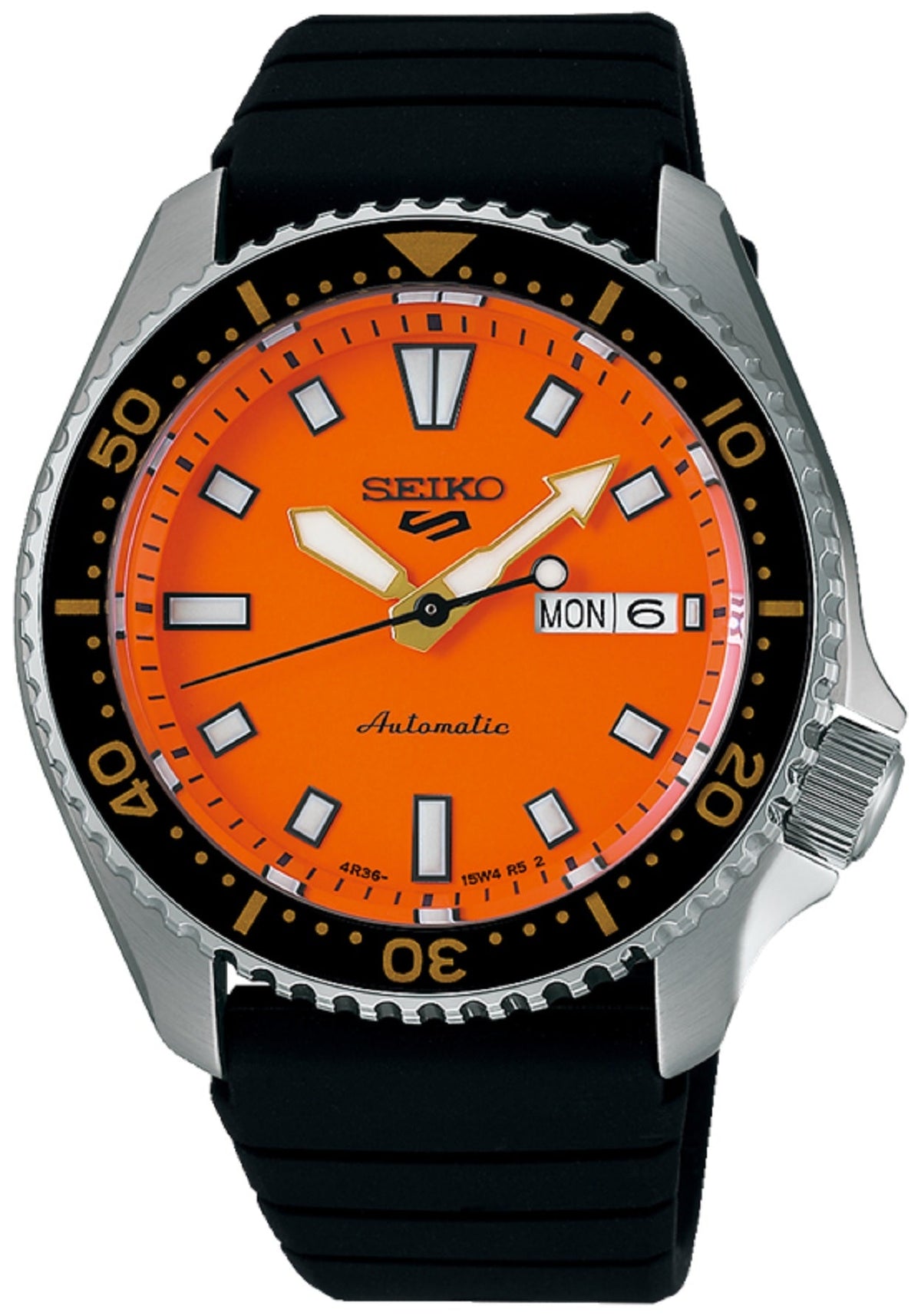 Seiko - Men Black Rubber Strap Watch - SRPL89K1