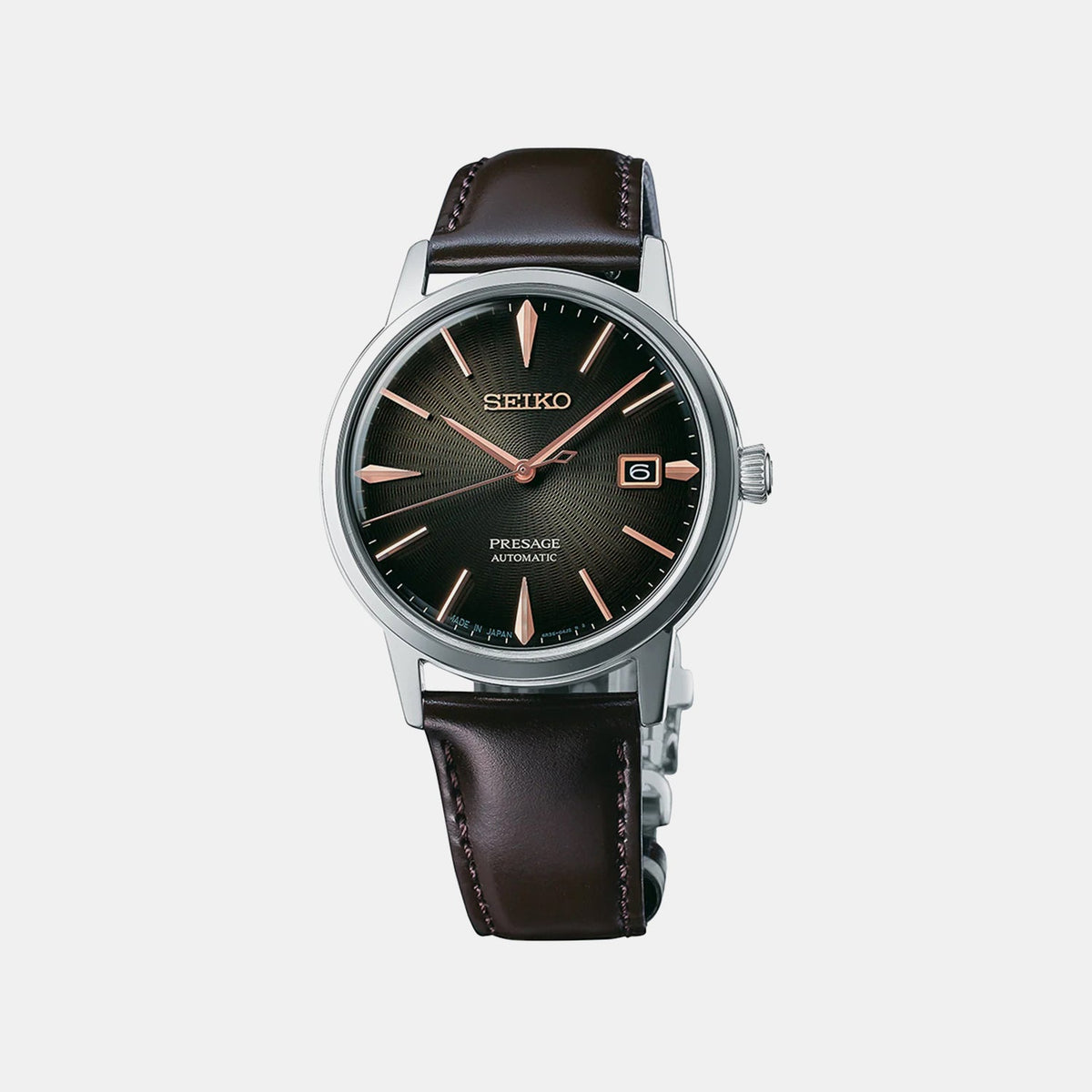 Seiko - Men Brown Leather Strap Watch - SRPJ17J1