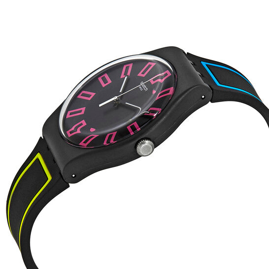 Swatch-Around The Strap Black Unisex Rubber Watch-SUOB146
