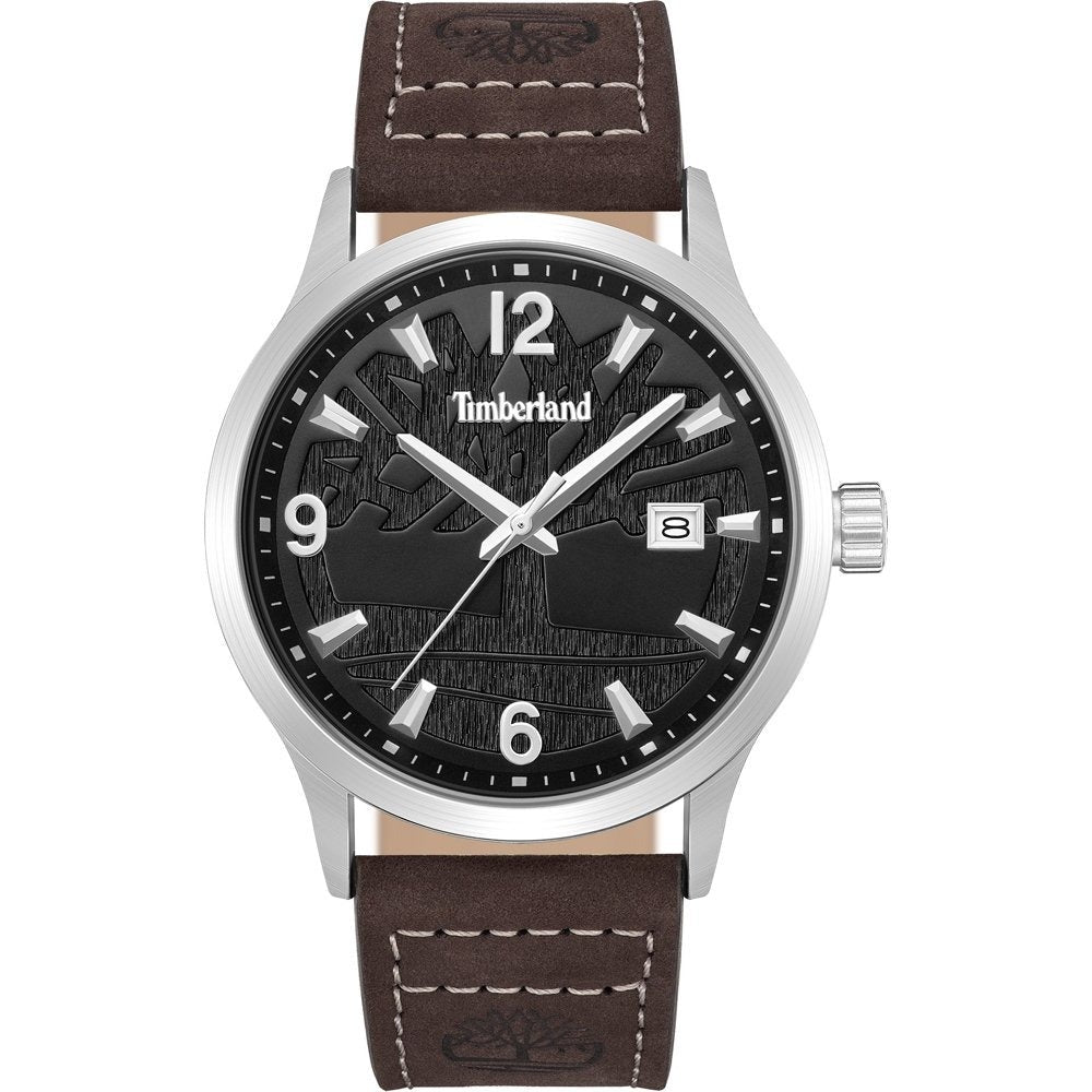Timberland Trumbull Mens Brown Leather Watch-TDWGB0109003