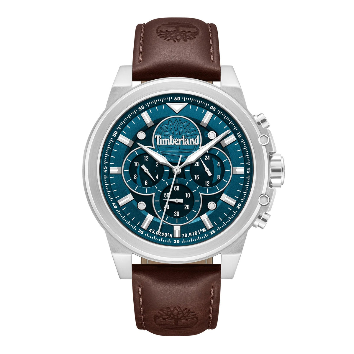 Timberland Fast Strike Mens Brown Leather Strap Watch-TDWGF0095501