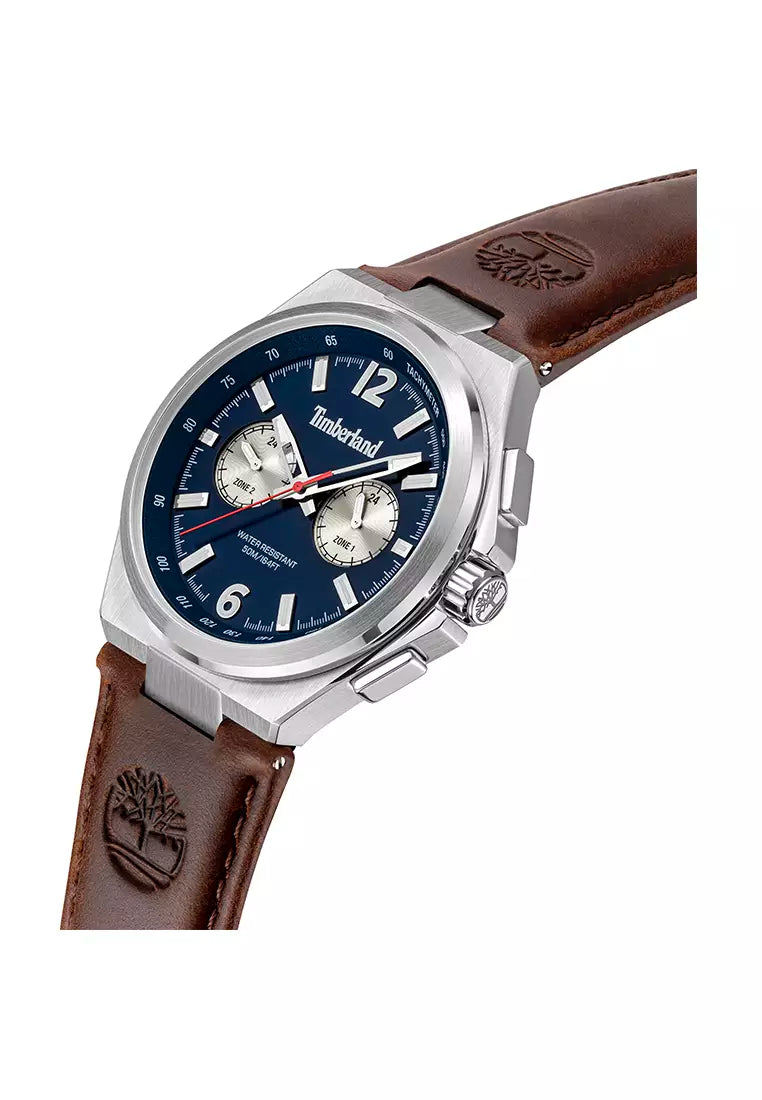 Timberland Jonesboro Mens Brown Leather Strap Watch-TDWGF0082701
