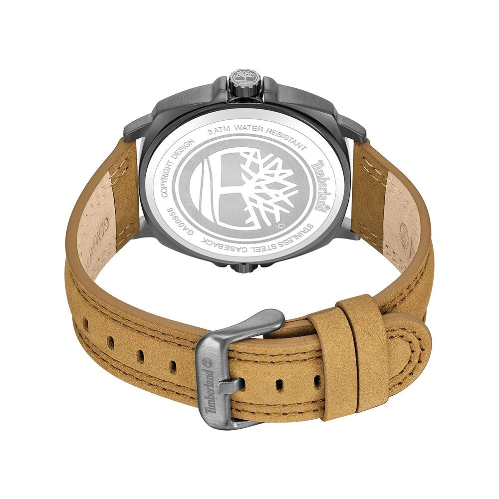 Timberland Williston Mens Brown Leather Strap Watch-TDWGA0095601