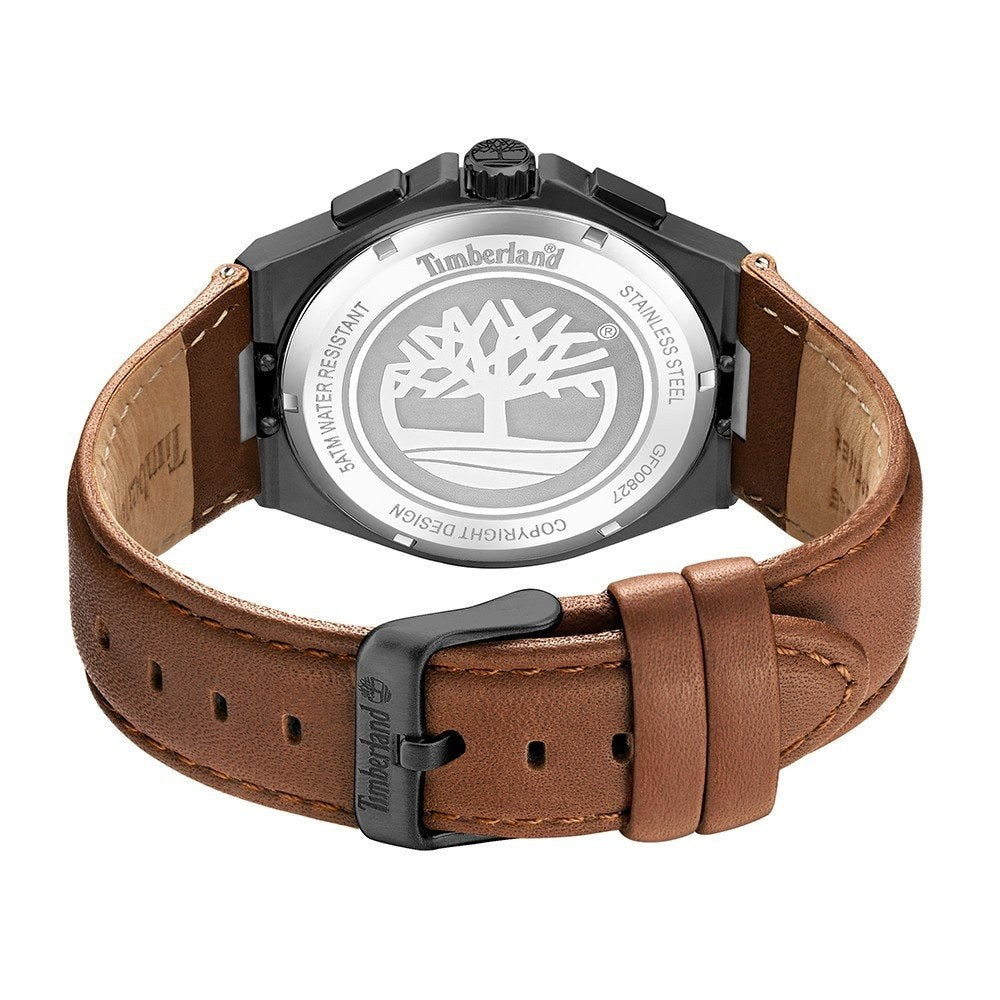 Timberland Jonesboro Mens Brown Leather Strap Watch-TDWGF0082703