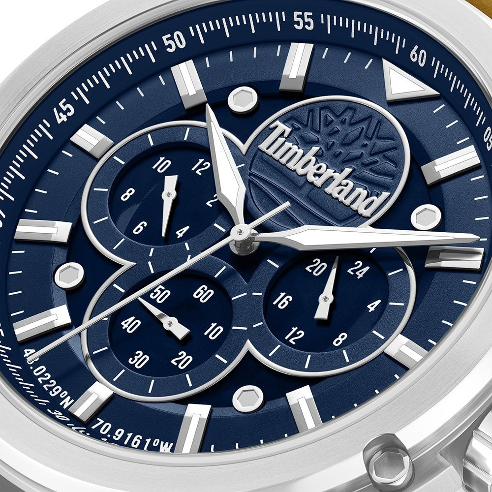Timberland Fast Strike Mens Brown Leather Strap Watch-TDWGF0095502