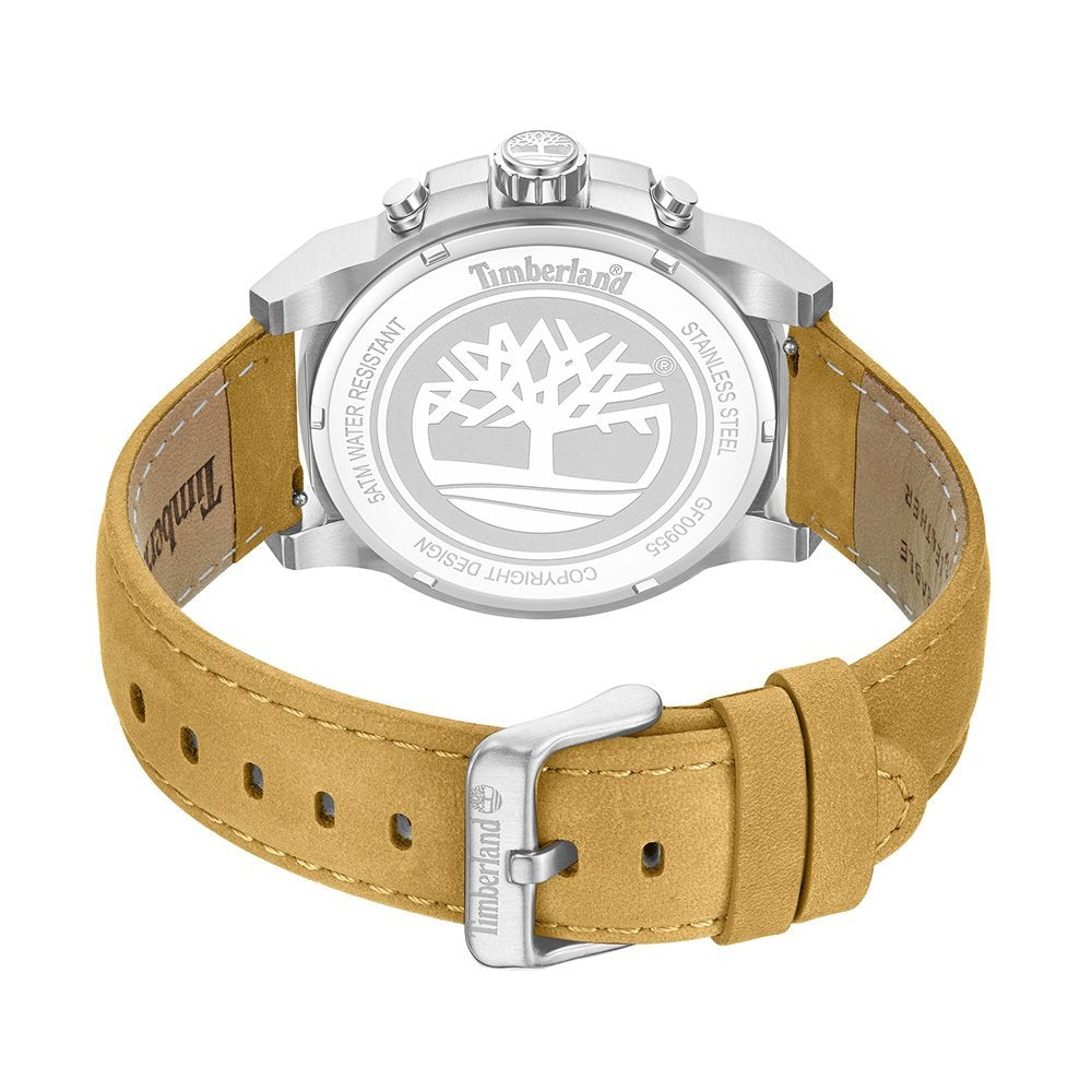 Timberland Fast Strike Mens Brown Leather Strap Watch-TDWGF0095502