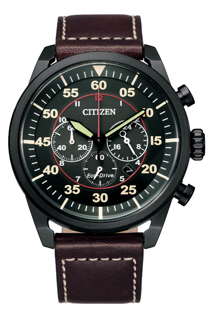 Citizen Gents Green Dial Chronograph Watch - CA4218-14E