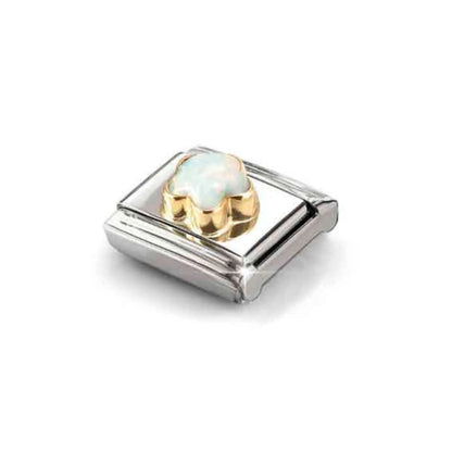 Nomination Composable Classic Link Charm White Opal Flower