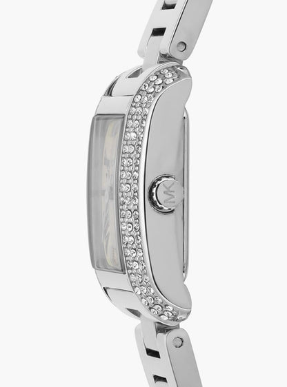 Michael Kors Emery Womens Silver Stainless Steel Strap Watch-MK7514SET