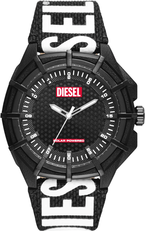 Diesel Framed Mens Black Nylon Watch-DZ4654