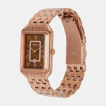 Fossil Raquel Womens Rose Gold Stainless Steel Watch-ES5323