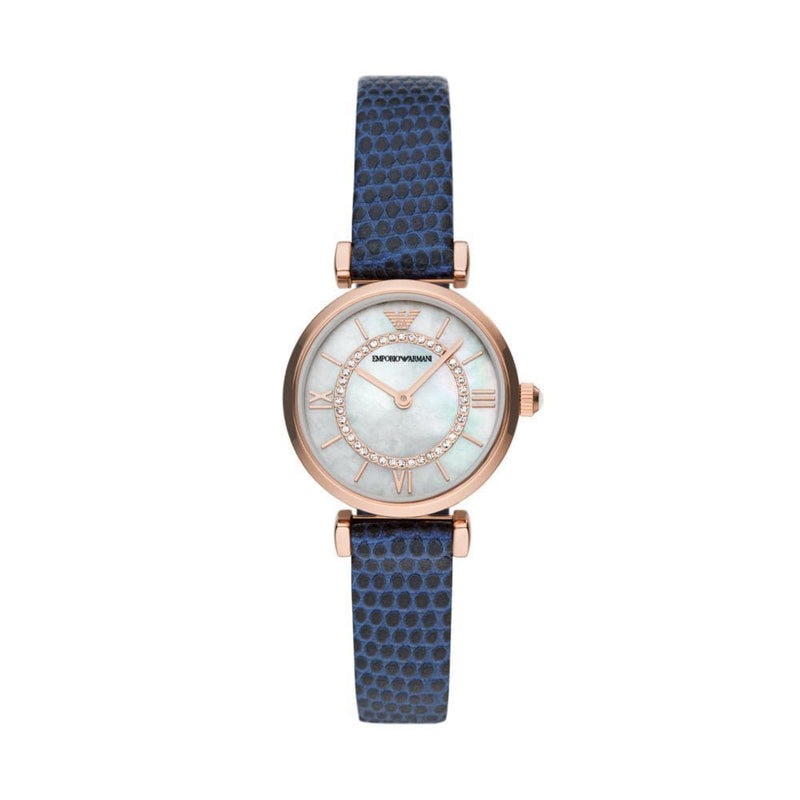 Armani Womens Blue Leather Watch - AR11468