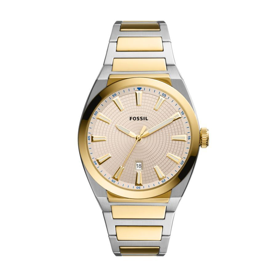 Fossil Men Everett Silver Stainless Steel Watch-FS5823