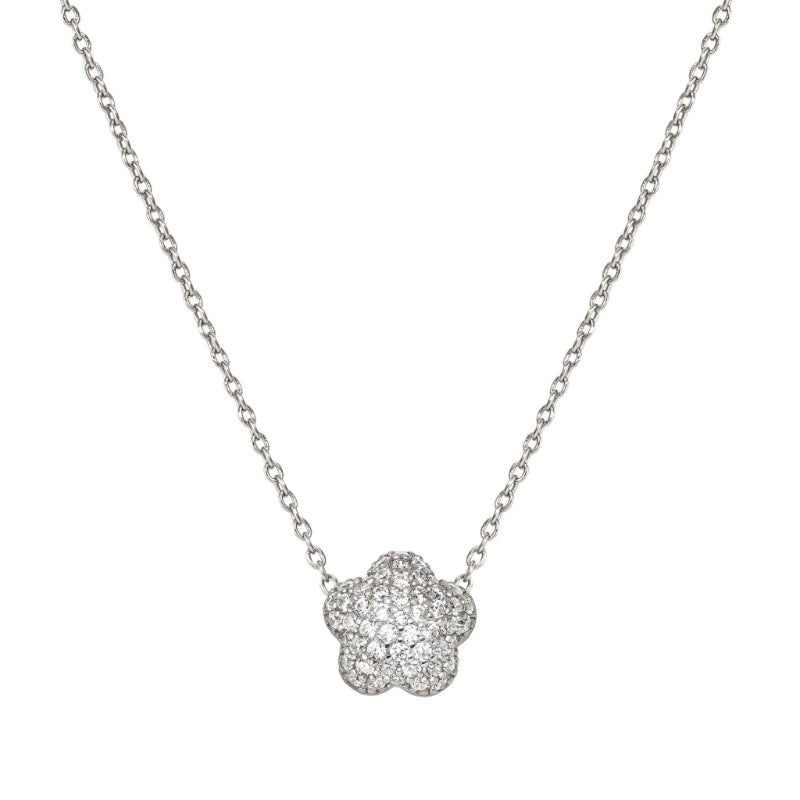 LIFEPOETRY NECKLACE 242704/010 STERLING SILVER & WHITE CZ FLOWER