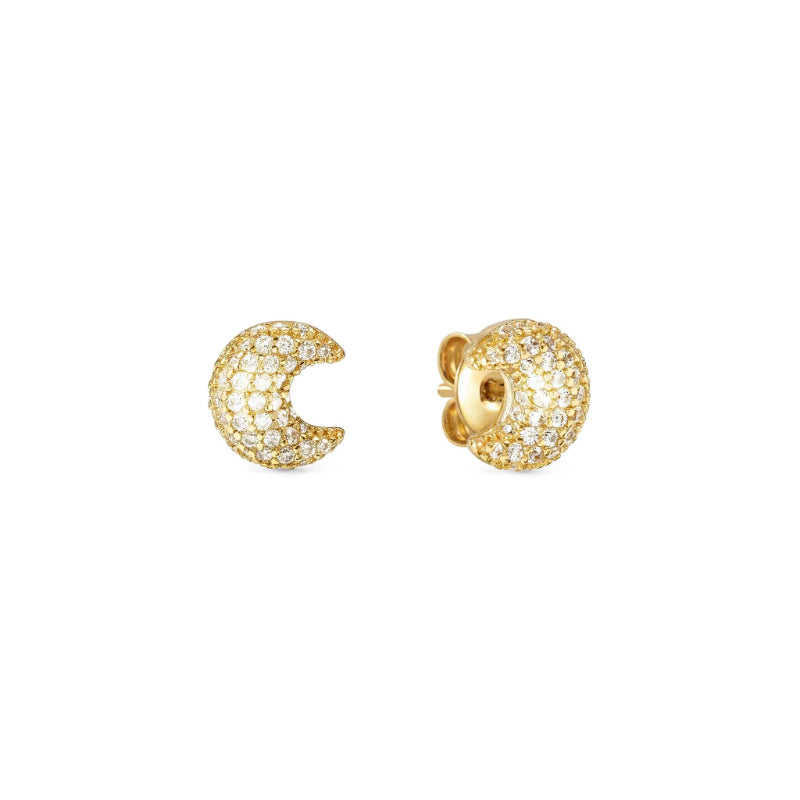 LIFEPOETRY EARRINGS 242707/024 GOLD & WHITE CZ MOONS