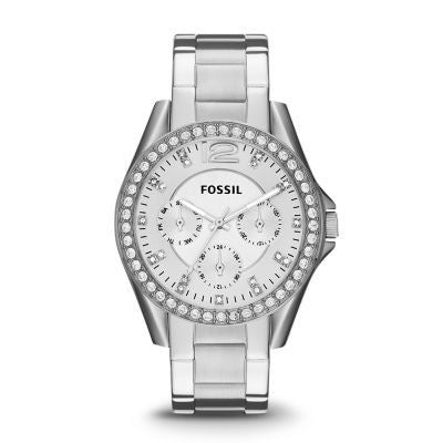 Fossil Riley Women'S Silver/Steel Stainless Steel Watch-ES3202