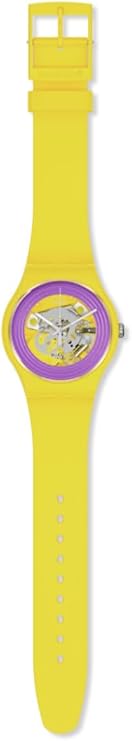 Swatch-Purple Rings Yello Yellow Unisex Rubber Watch-SO29J100