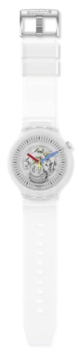 Swatch-Clearly Bold Transparent Unisex Rubber Watch-SB01K100