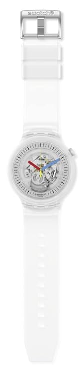 Swatch-Clearly Bold Transparent Unisex Rubber Watch-SB01K100